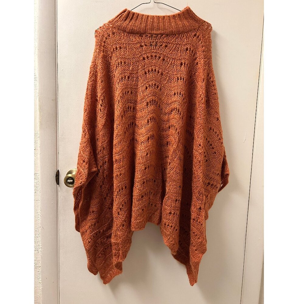 Orange Threaded Poncho - Picture 2 of 4